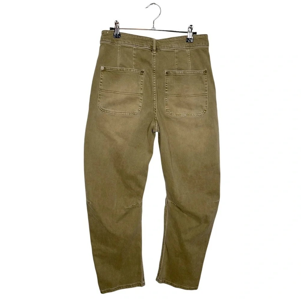 Pilcro Anthropologie The Bow Green Boyfriend Curved Jeans